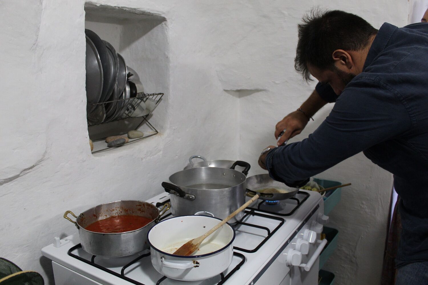 Making traditional local dishes Puglia